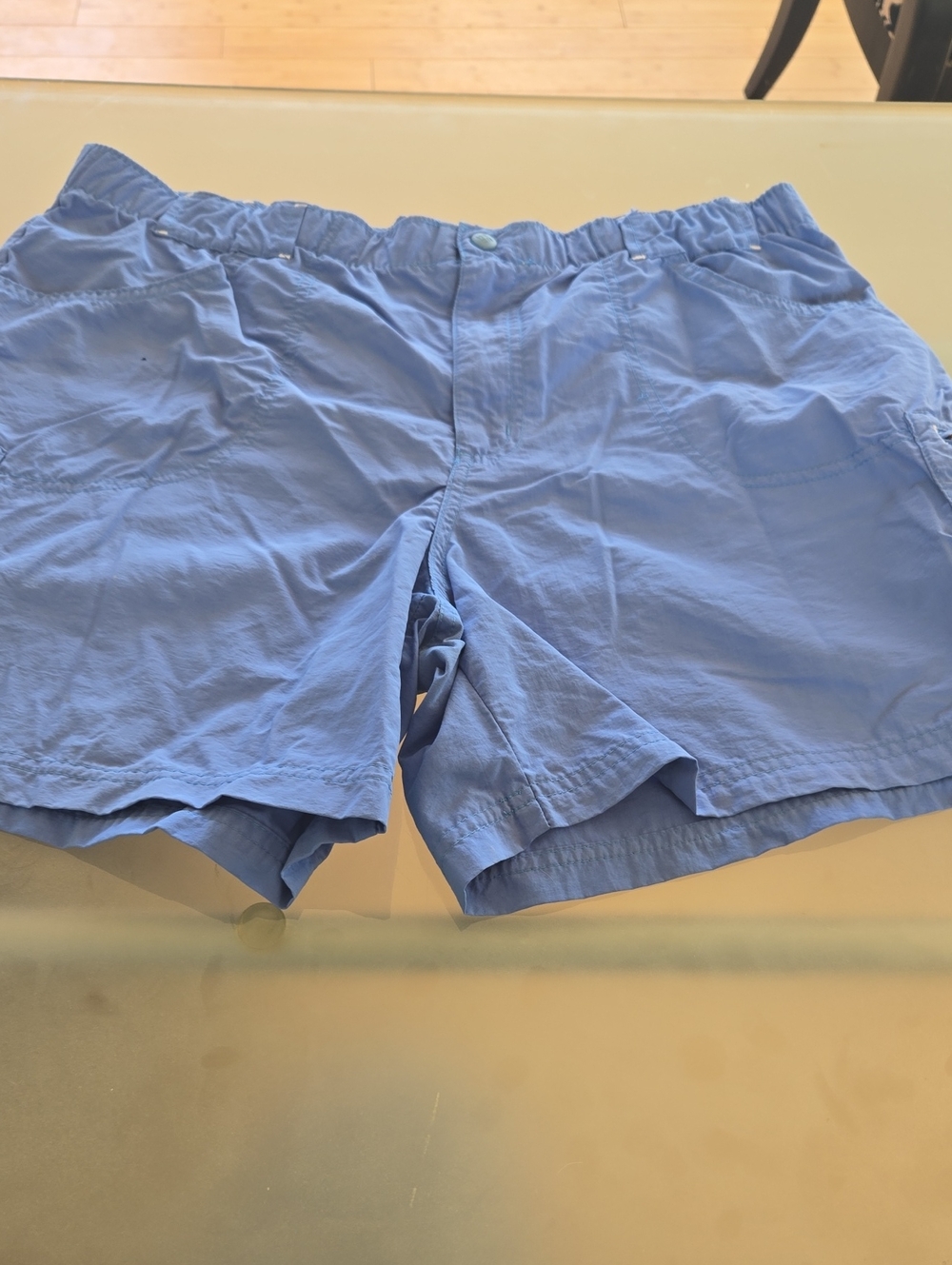 Women's Light Blue Elastic Waist Shorts